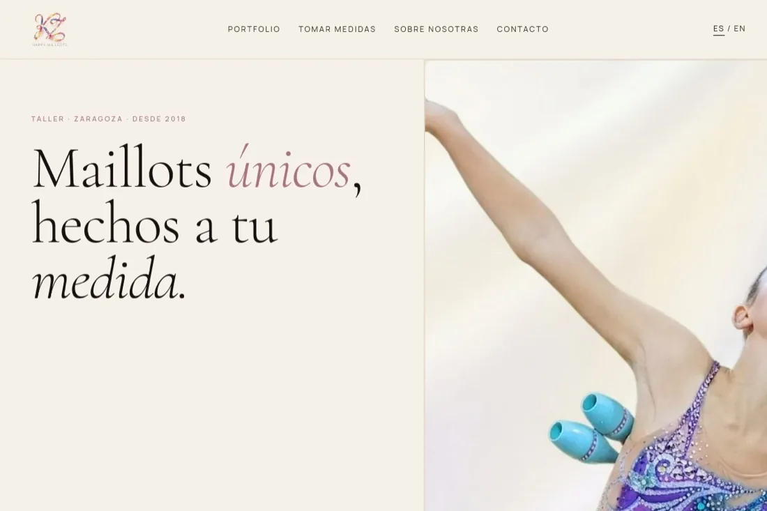 Página web de Happy Maillots creada por BuenaWeb